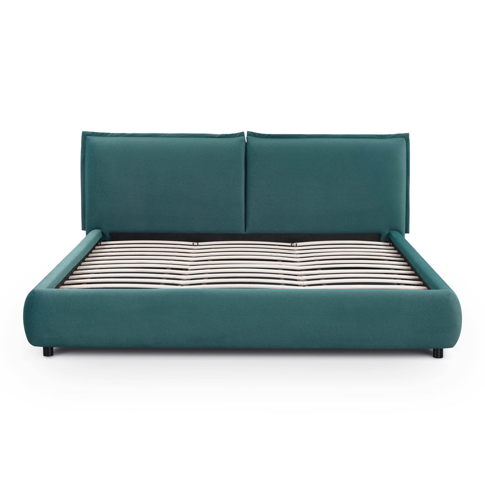Mel Teal Performance Faux Mohair Velvet Bed - King