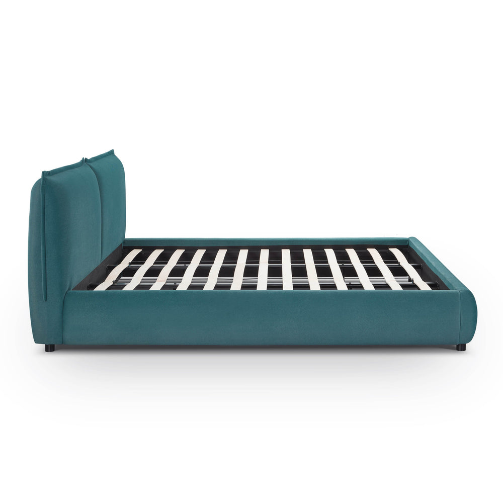 Mel Teal Performance Faux Mohair Velvet Bed - King