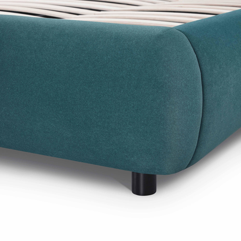 Mel Teal Performance Faux Mohair Velvet Bed - King