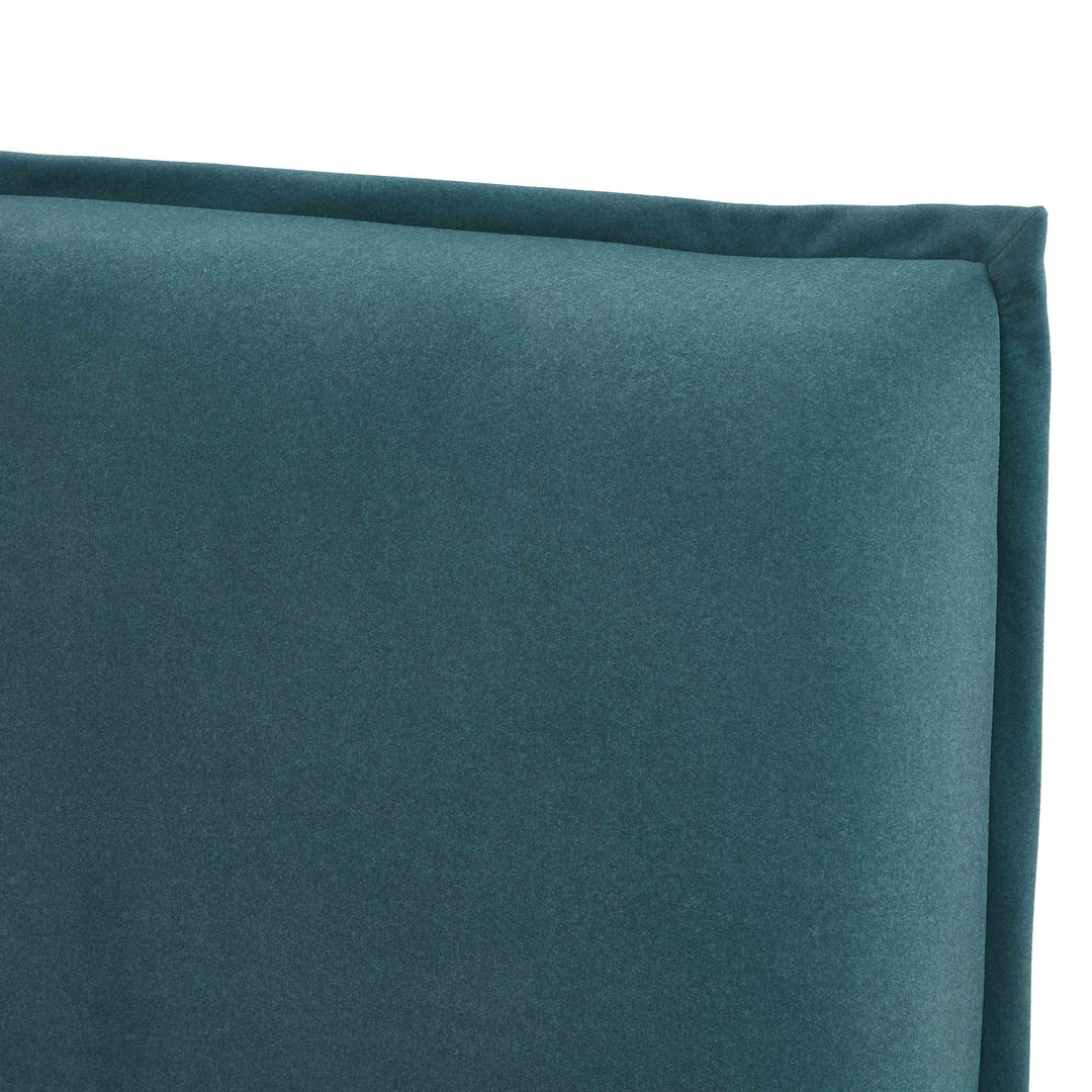 Mel Teal Performance Faux Mohair Velvet Bed - King