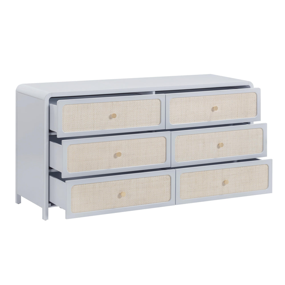 Patty 62" Rattan 6 Drawer Dresser