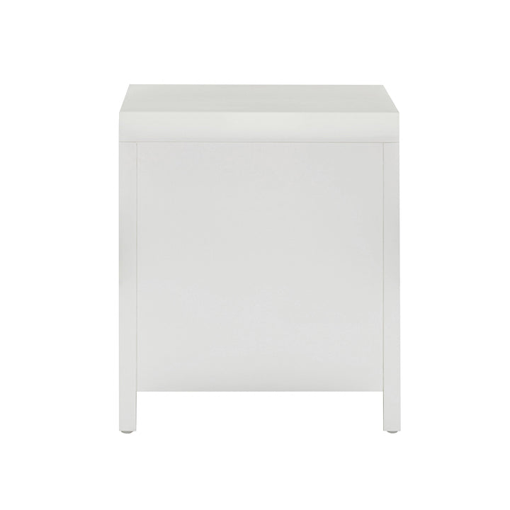 Patty 28" White Rattan 2-Drawer Nightstand