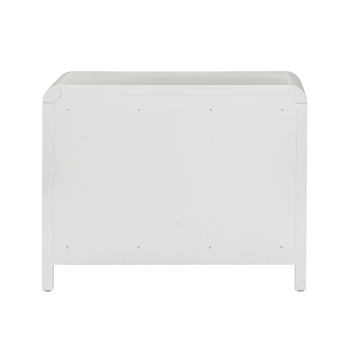 Patty 28" White Rattan 2-Drawer Nightstand