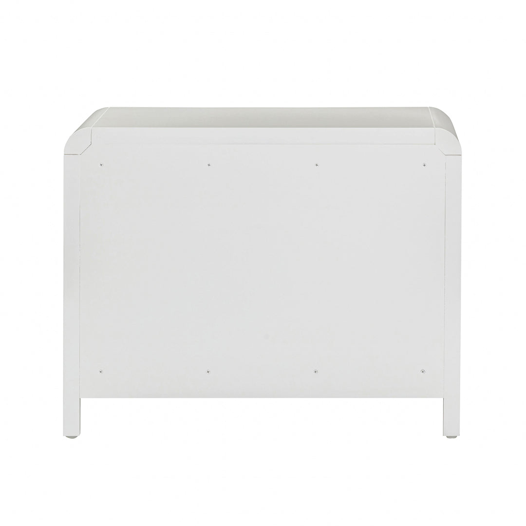 Patty 28" White Rattan 2-Drawer Nightstand
