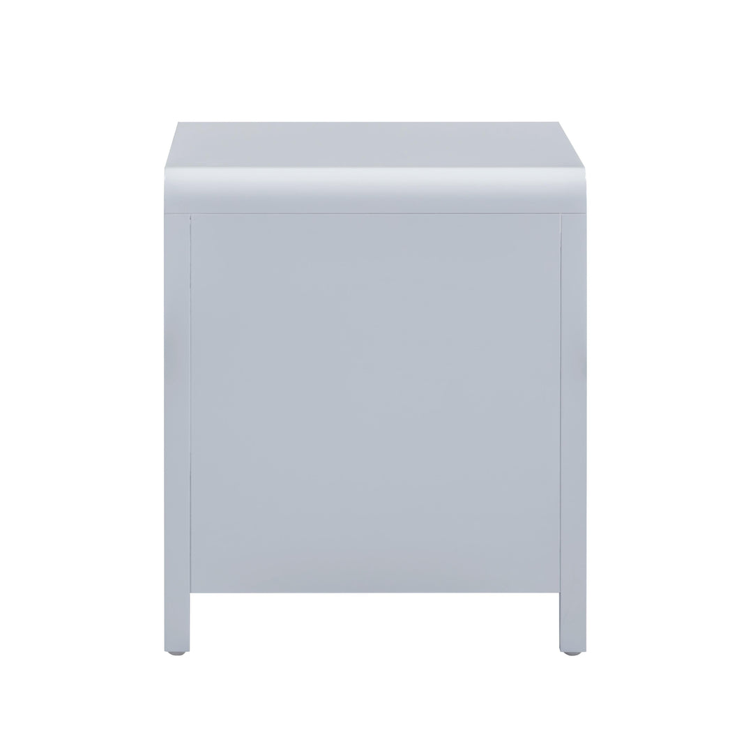 Patty 28" Blue Rattan 2-Drawer Nightstand