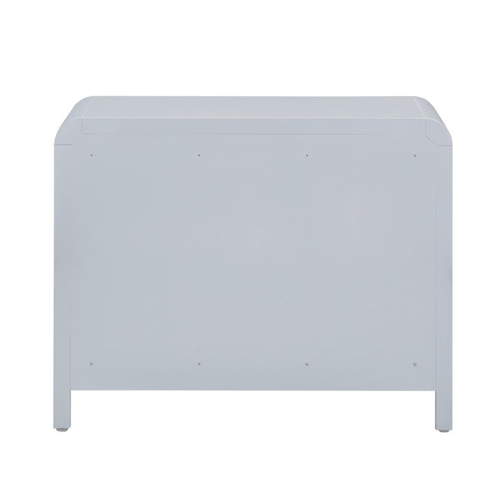 Patty 28" Blue Rattan 2-Drawer Nightstand