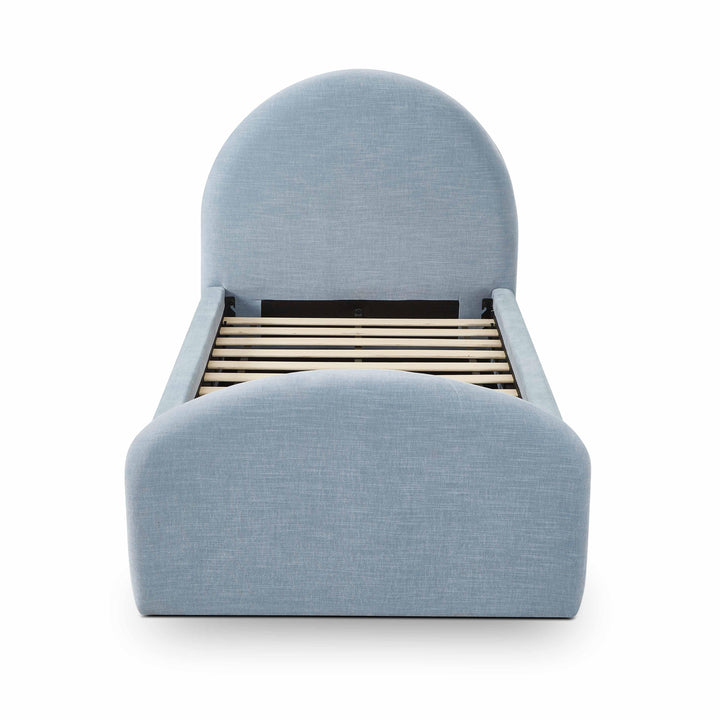 Moon Chambray Blue Performance Chenille Twin Trundle Bed