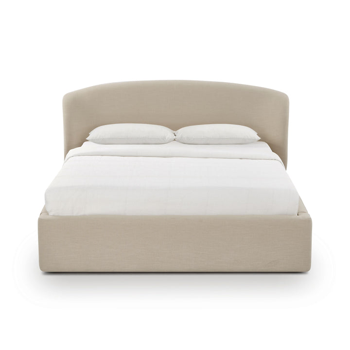 Corey Taupe Upcycled Performance Linen Storage Bed - Queen