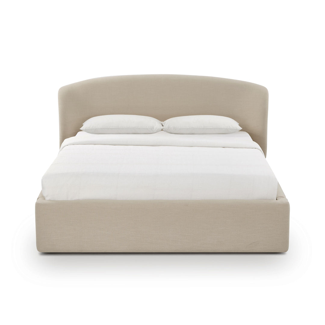 Corey Taupe Upcycled Performance Linen Storage Bed - Queen