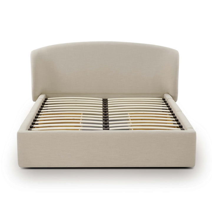 Corey Taupe Upcycled Performance Linen Storage Bed - Queen
