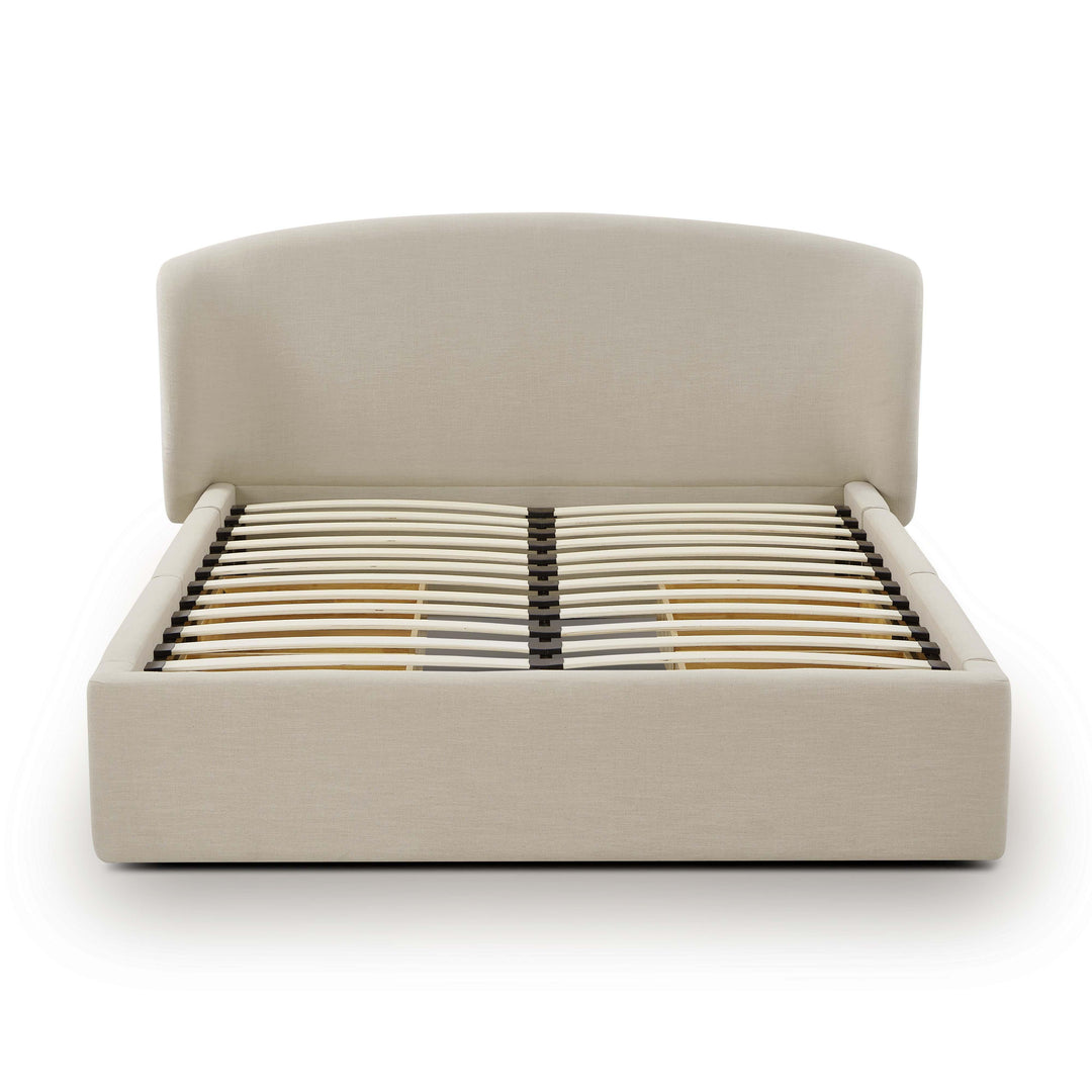 Corey Taupe Upcycled Performance Linen Storage Bed - Queen