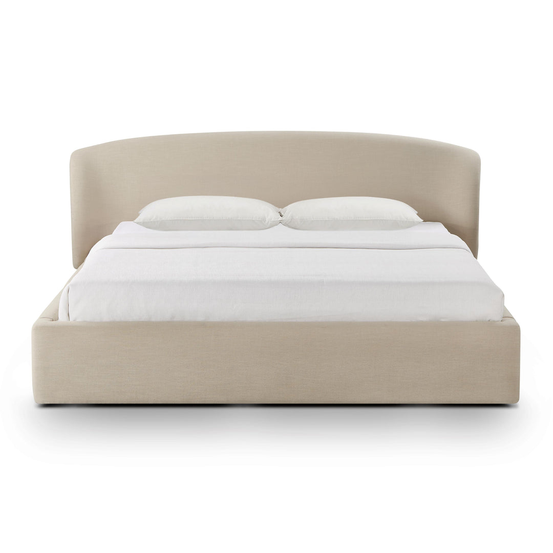 Corey Taupe Upcycled Performance Linen Storage Bed - King