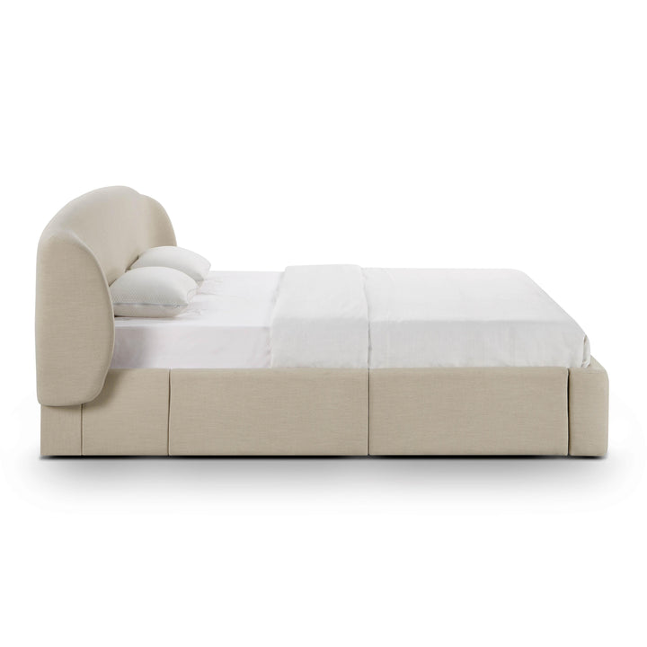 Corey Taupe Upcycled Performance Linen Storage Bed - King