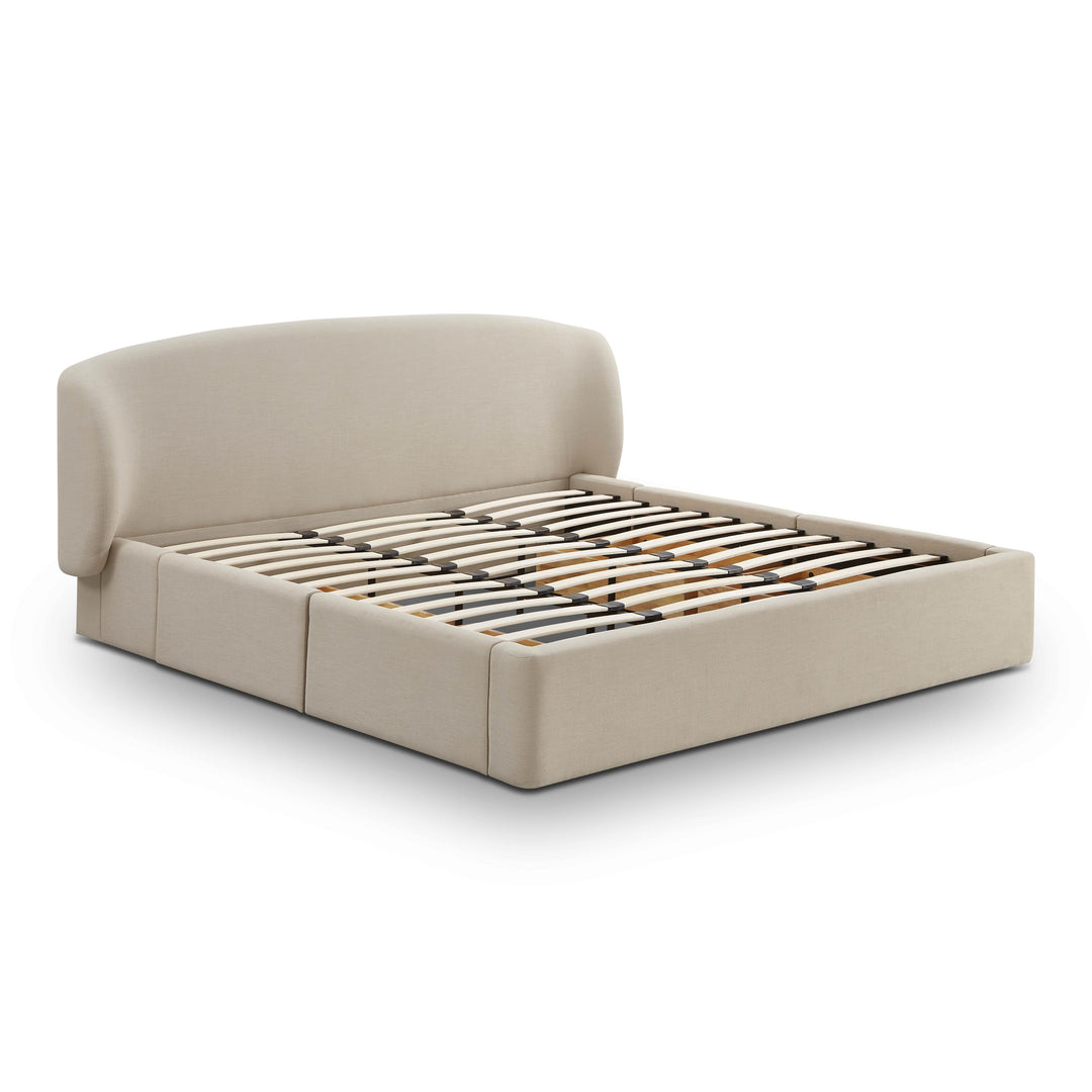Corey Taupe Upcycled Performance Linen Storage Bed - King