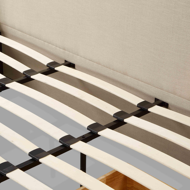 Corey Taupe Upcycled Performance Linen Storage Bed - King
