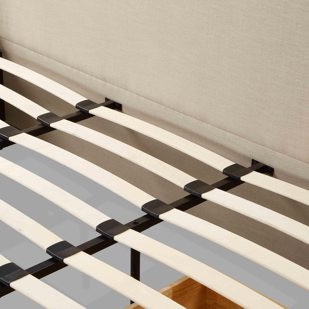 Corey Taupe Upcycled Performance Linen Storage Bed - King