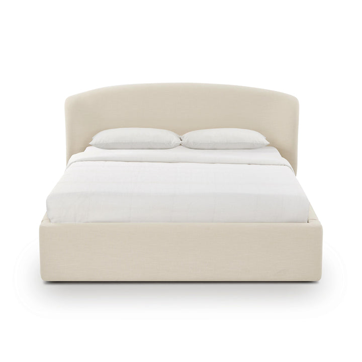 Corey Cream Upcycled Performance Linen Storage Bed - Queen