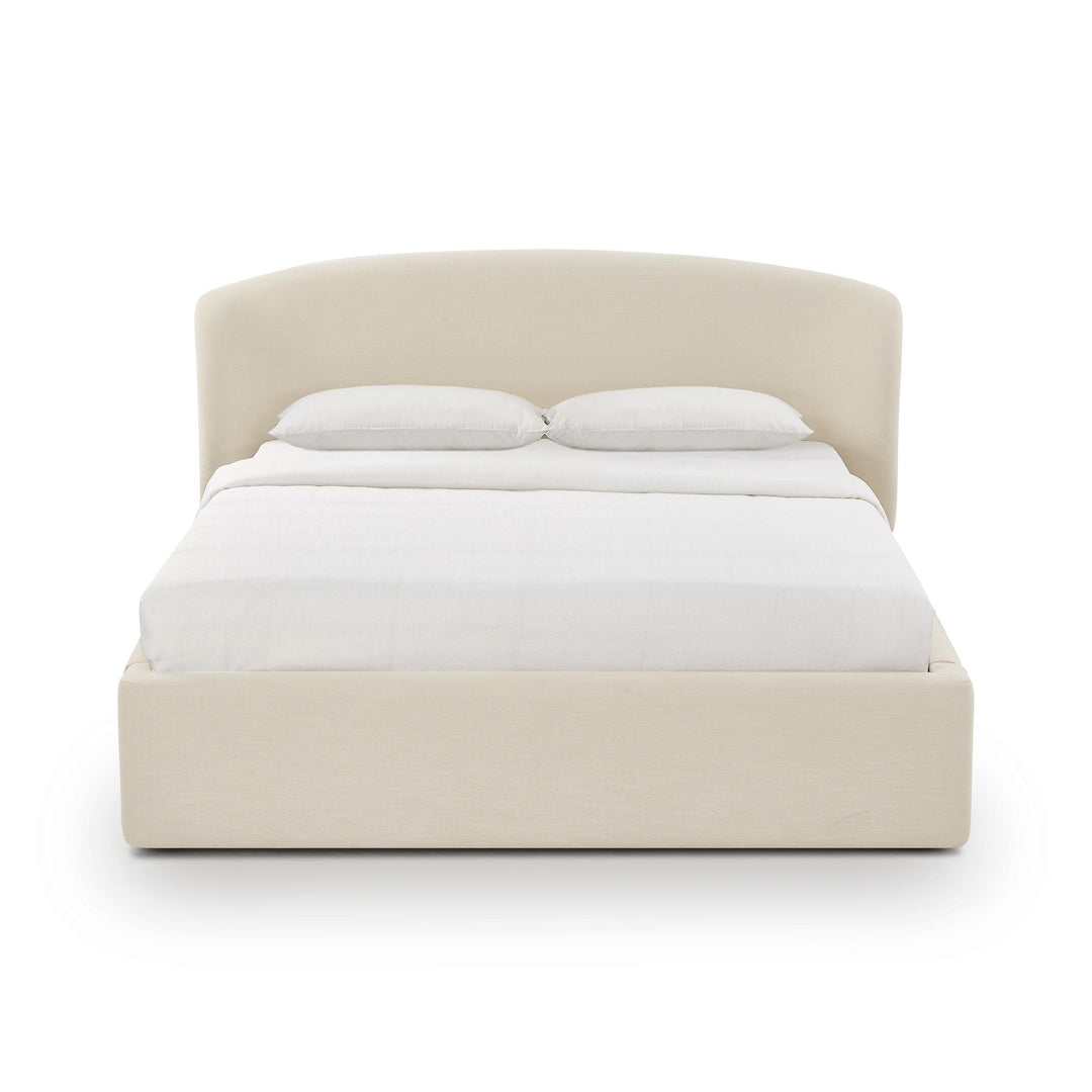 Corey Cream Upcycled Performance Linen Storage Bed - Queen