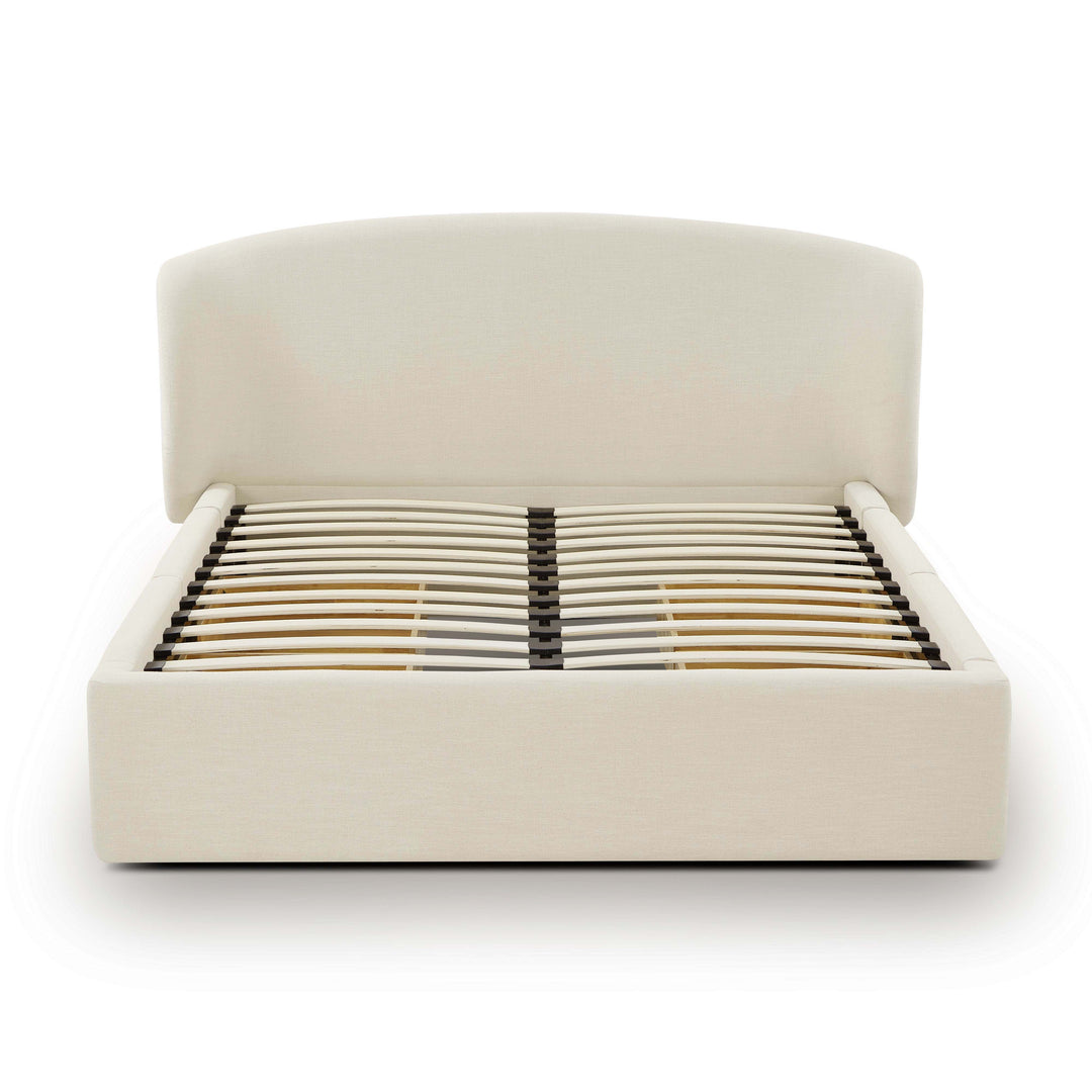 Corey Cream Upcycled Performance Linen Storage Bed - Queen