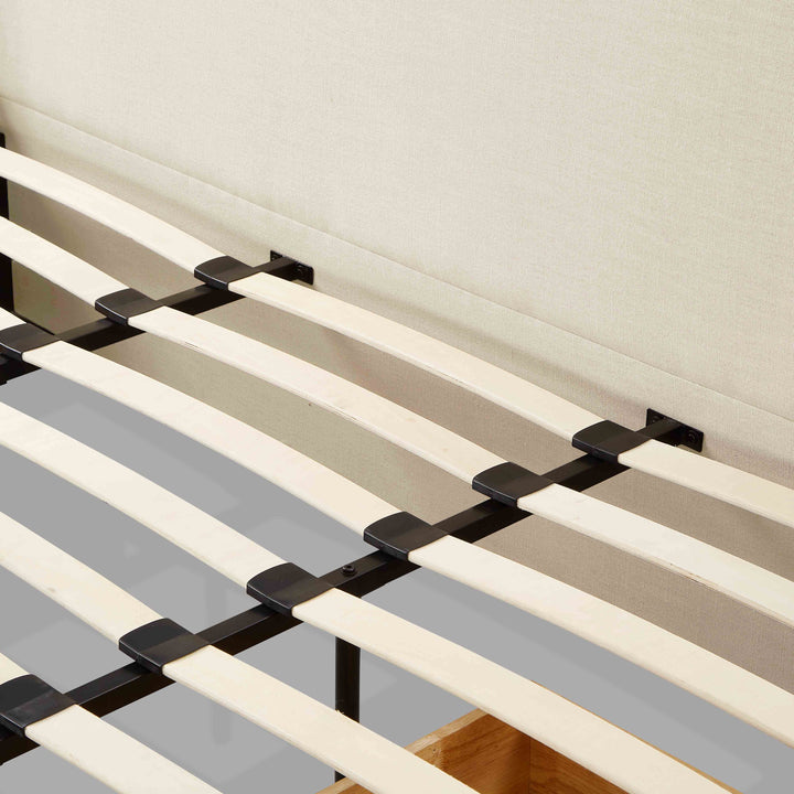 Corey Cream Upcycled Performance Linen Storage Bed - Queen