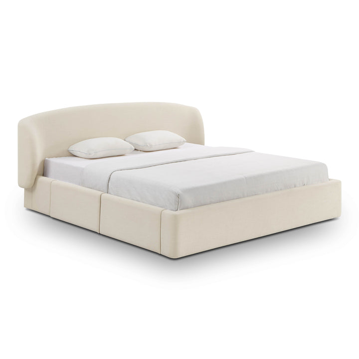 Corey Cream Upcycled Performance Linen Storage Bed - King