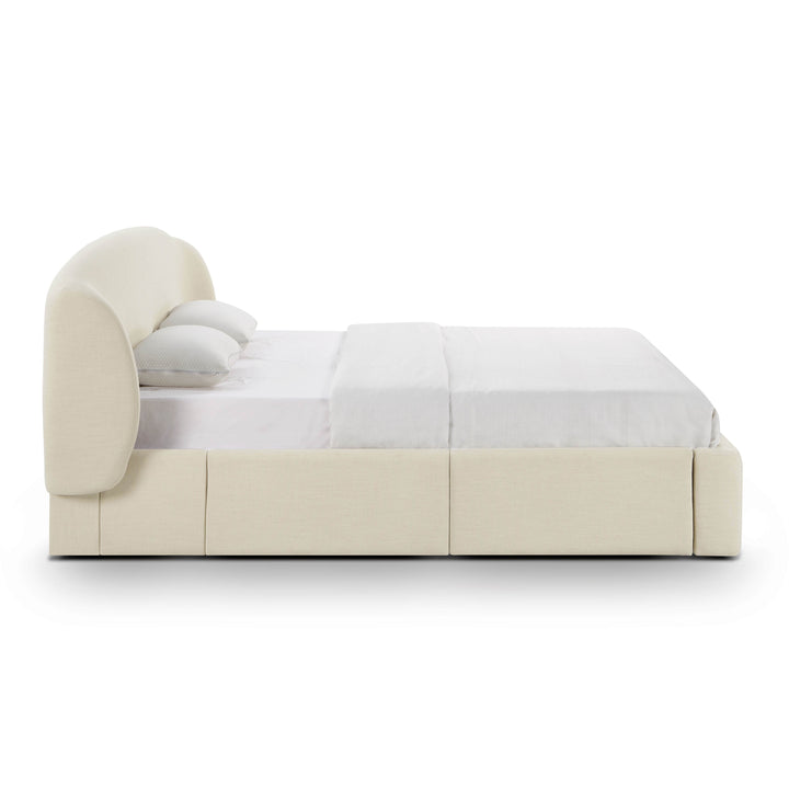 Corey Cream Upcycled Performance Linen Storage Bed - King
