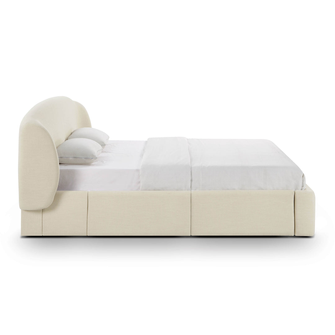 Corey Cream Upcycled Performance Linen Storage Bed - King