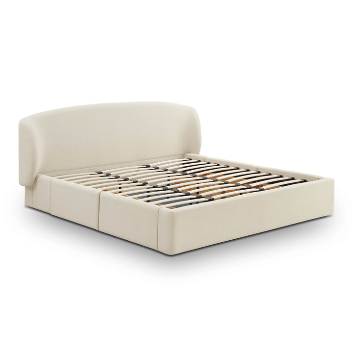 Corey Cream Upcycled Performance Linen Storage Bed - King