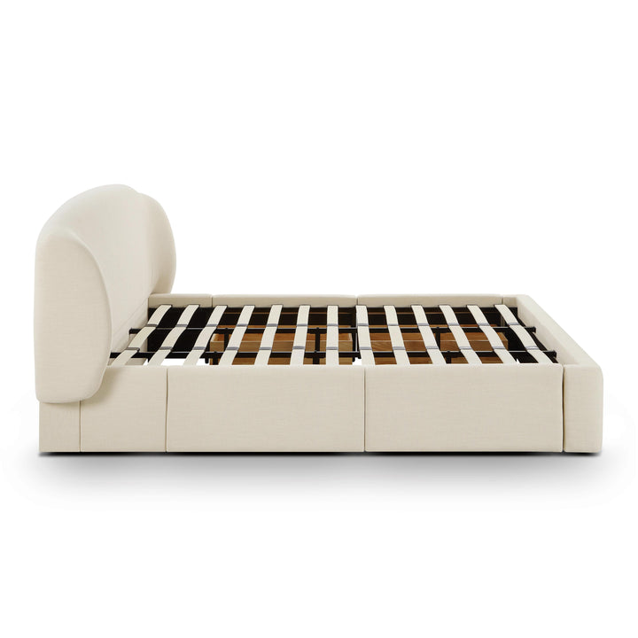 Corey Cream Upcycled Performance Linen Storage Bed - King