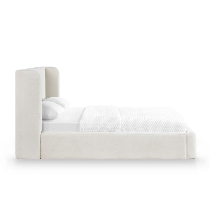 Harmony Cream Performance Chenille Storage Bed - Queen