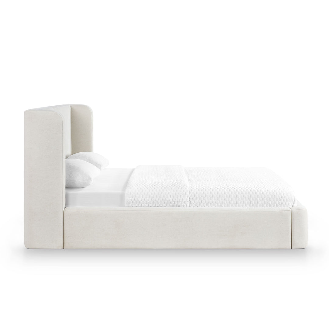 Harmony Cream Performance Chenille Storage Bed - Queen