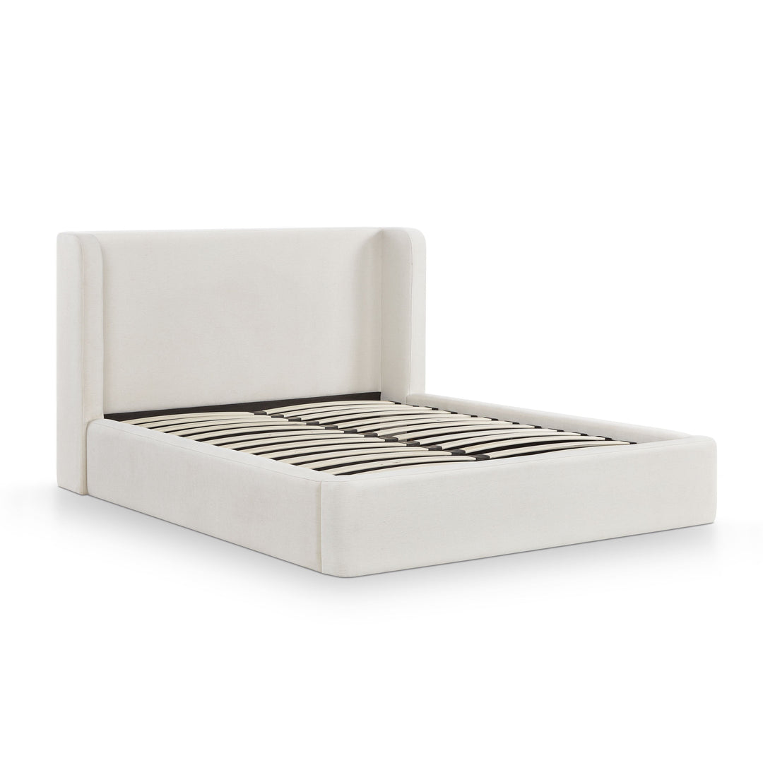 Harmony Cream Performance Chenille Storage Bed - Queen