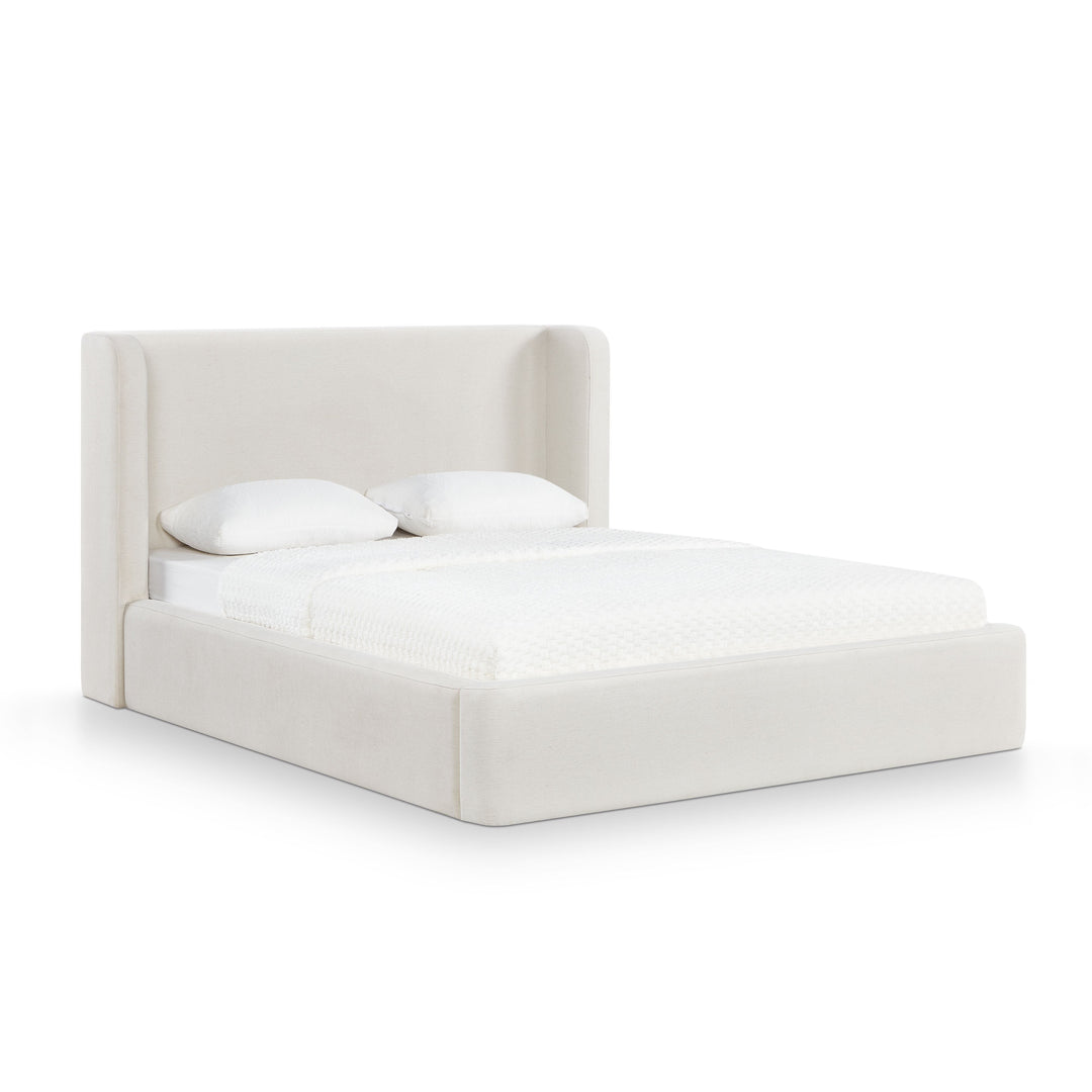 Harmony Cream Performance Chenille Storage Bed - Queen