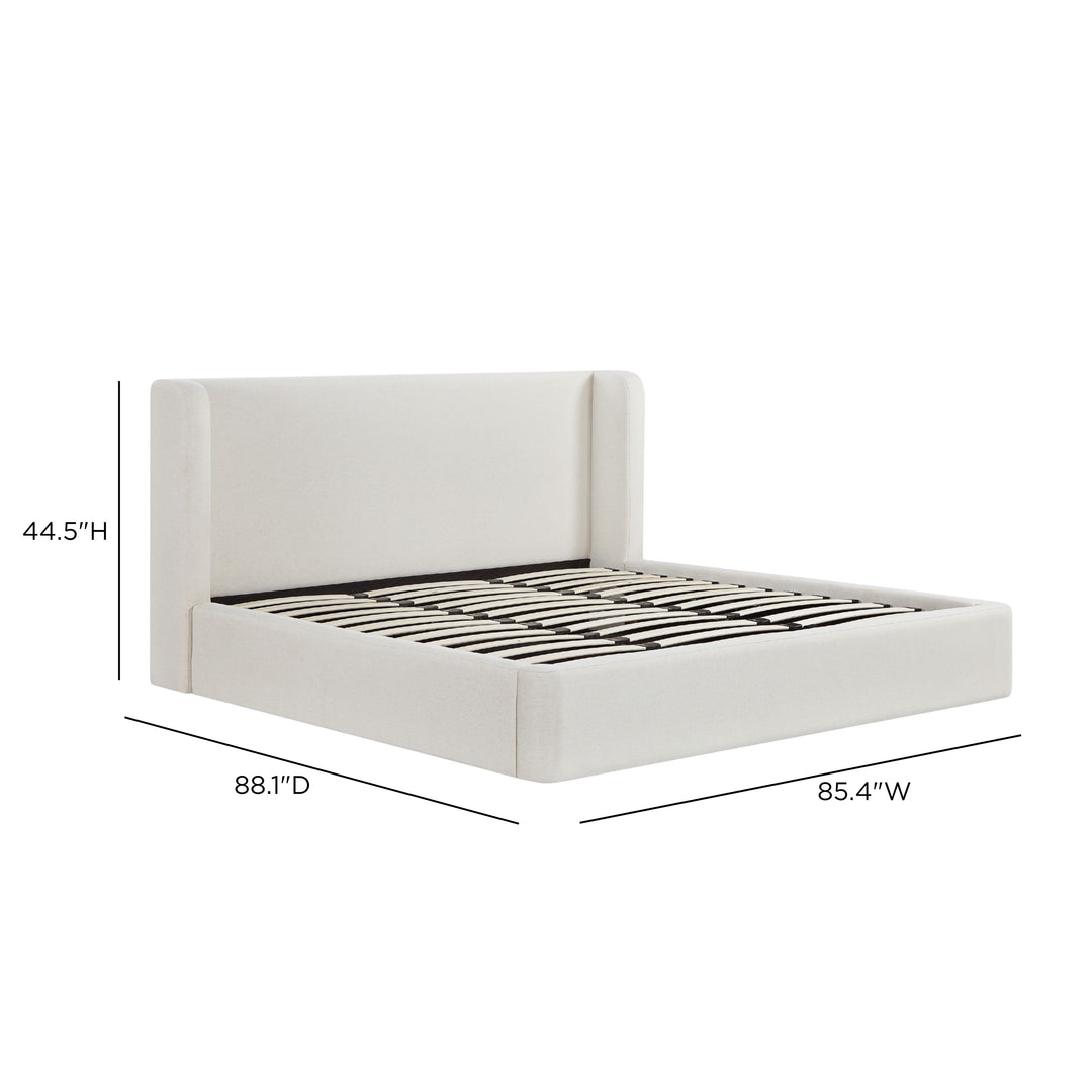 Harmony Cream Performance Chenille Storage Bed - King