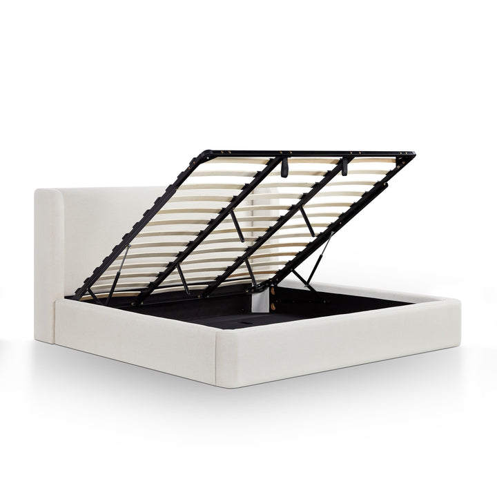 Harmony Cream Performance Chenille Storage Bed - King