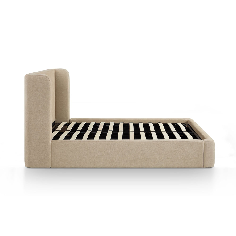 Harmony Tan Performance Chenille Storage Bed - Queen
