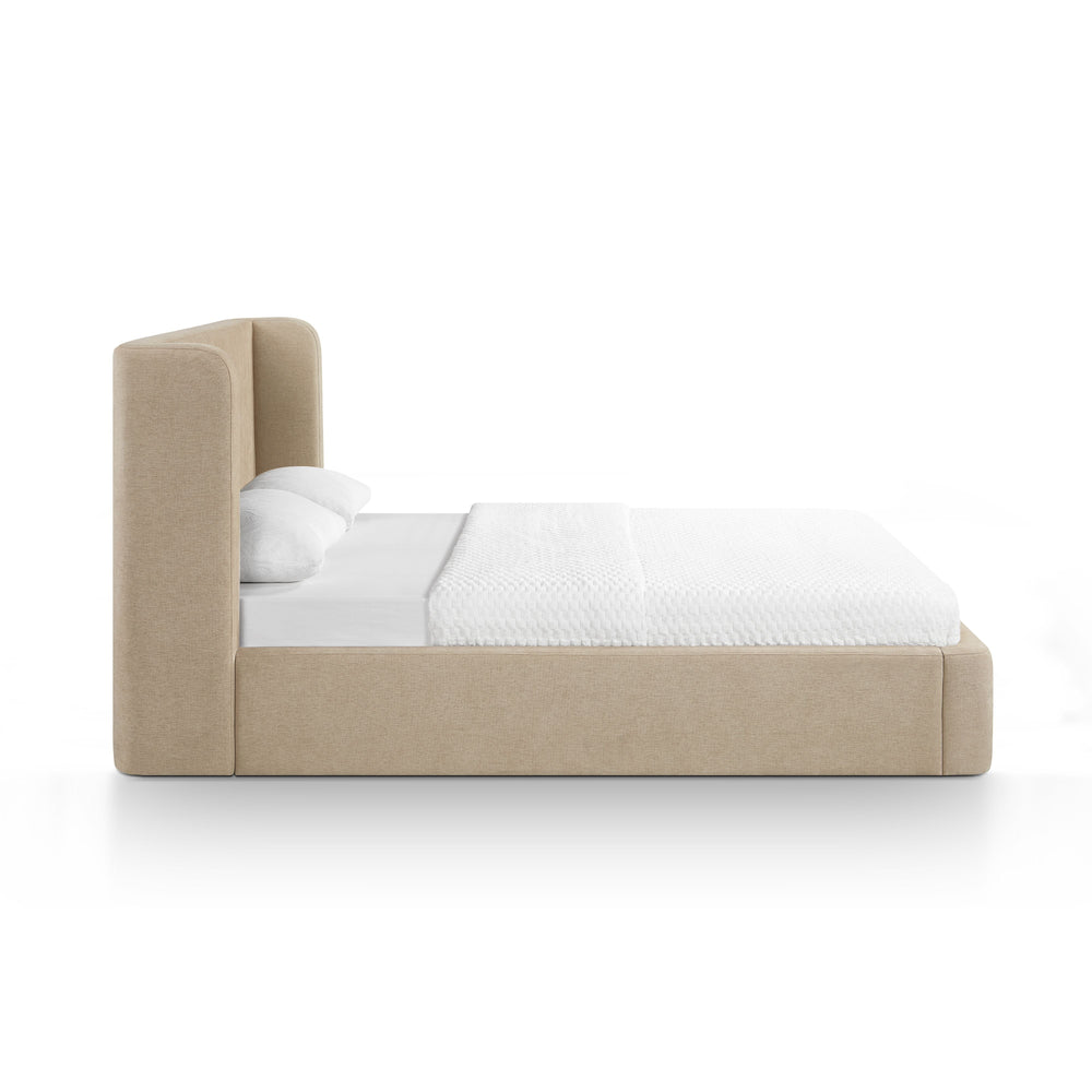 Harmony Tan Performance Chenille Storage Bed - Queen
