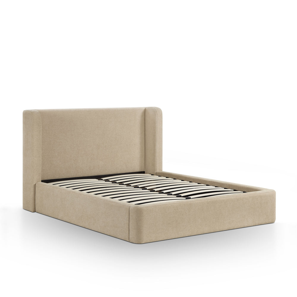 Harmony Tan Performance Chenille Storage Bed - Queen
