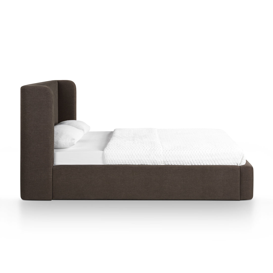 Harmony Chocolate Brown Performance Chenille Storage Bed - Queen