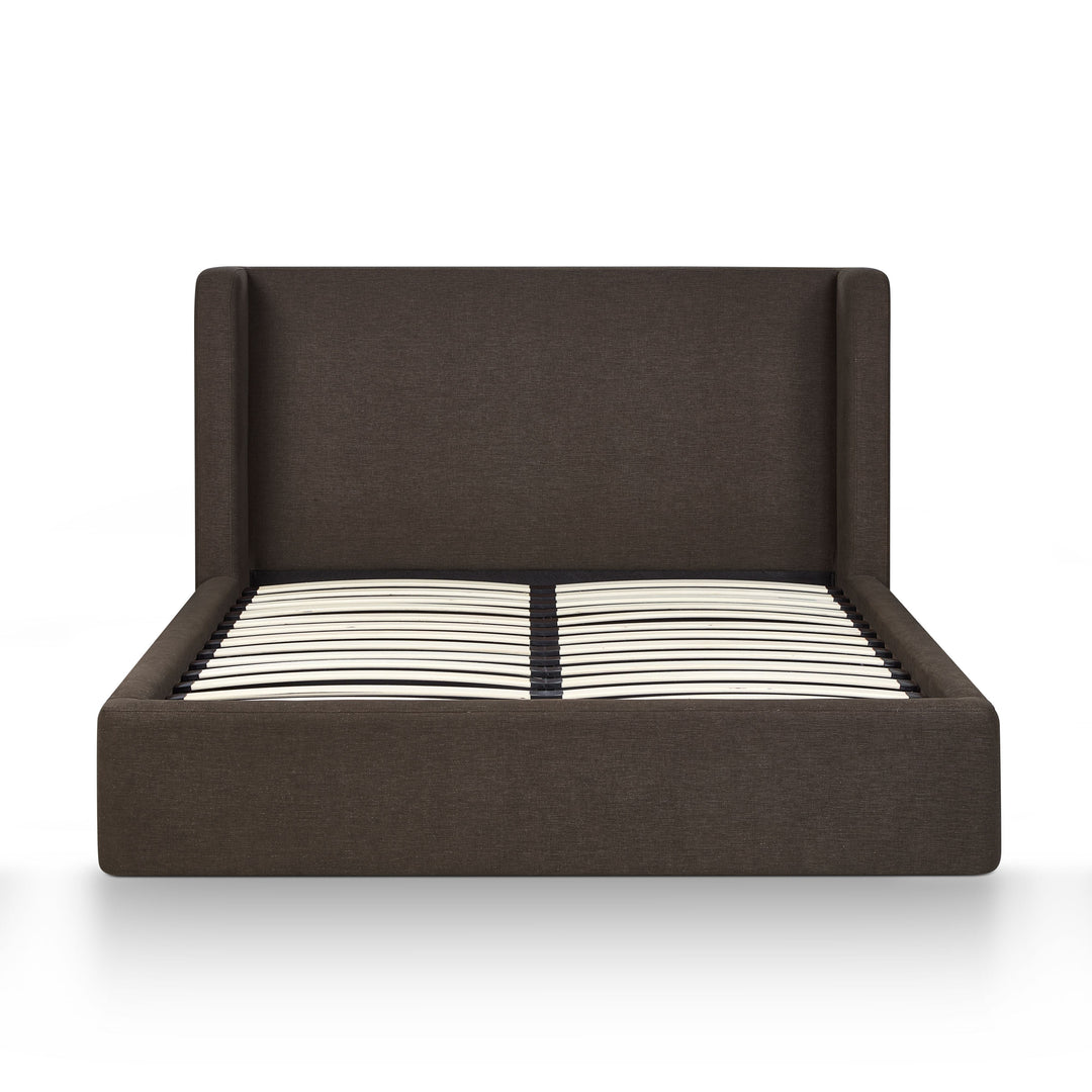 Harmony Chocolate Brown Performance Chenille Storage Bed - Queen
