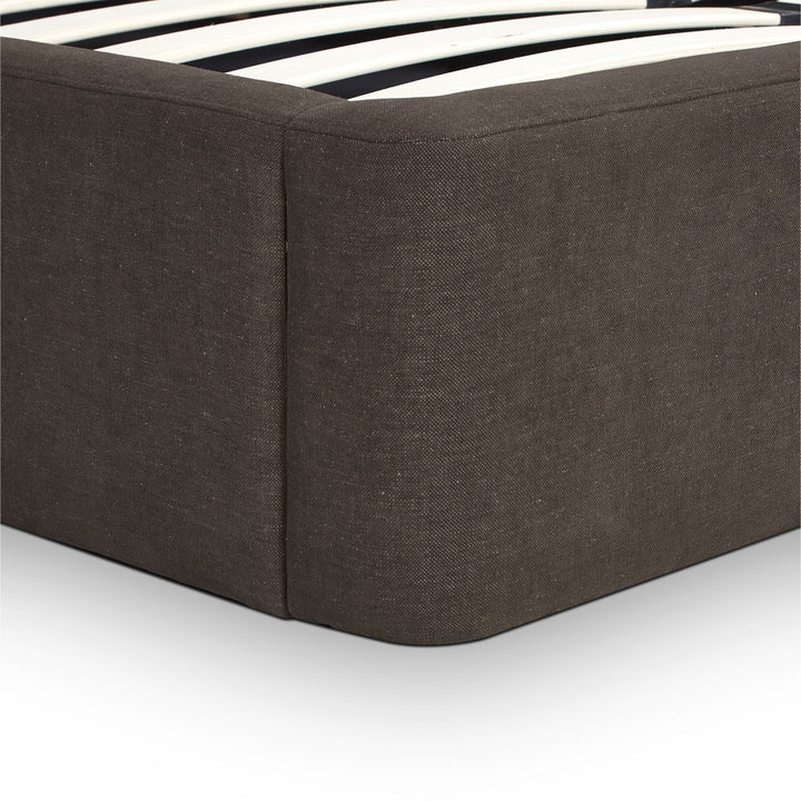 Harmony Chocolate Brown Performance Chenille Storage Bed - Queen