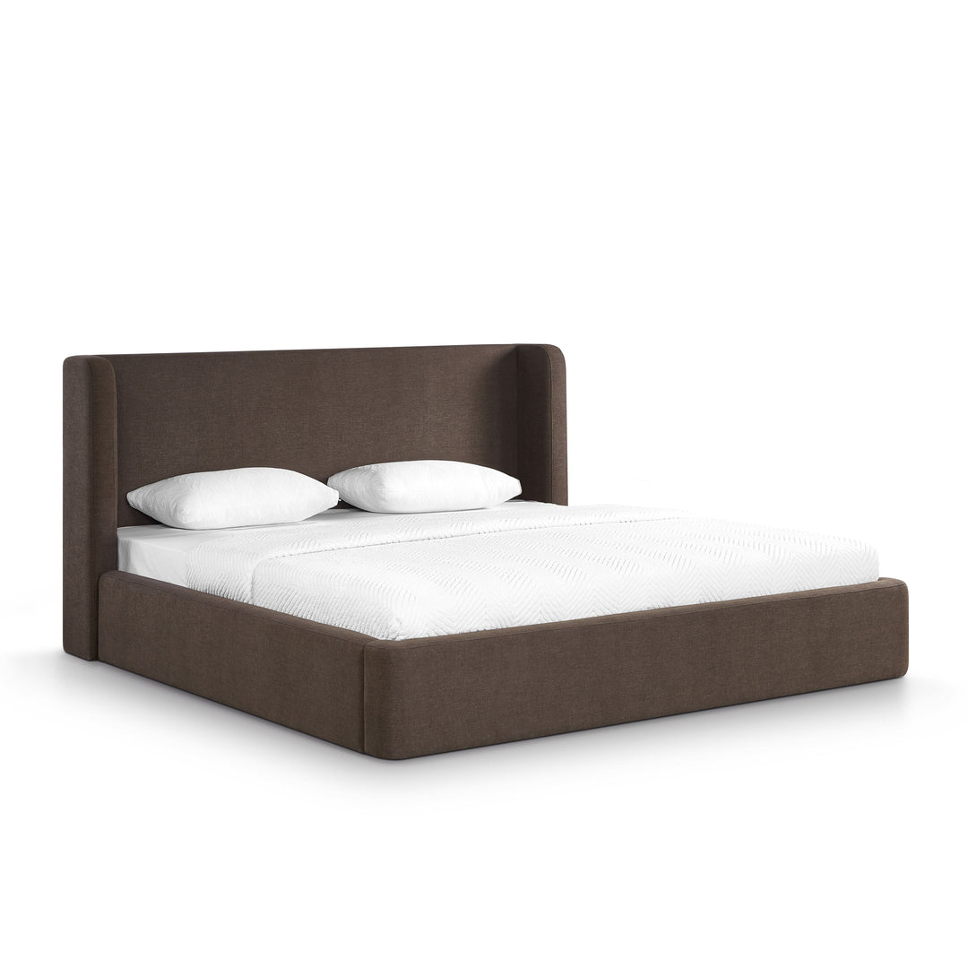 Harmony Chocolate Brown Performance Chenille Storage Bed - King