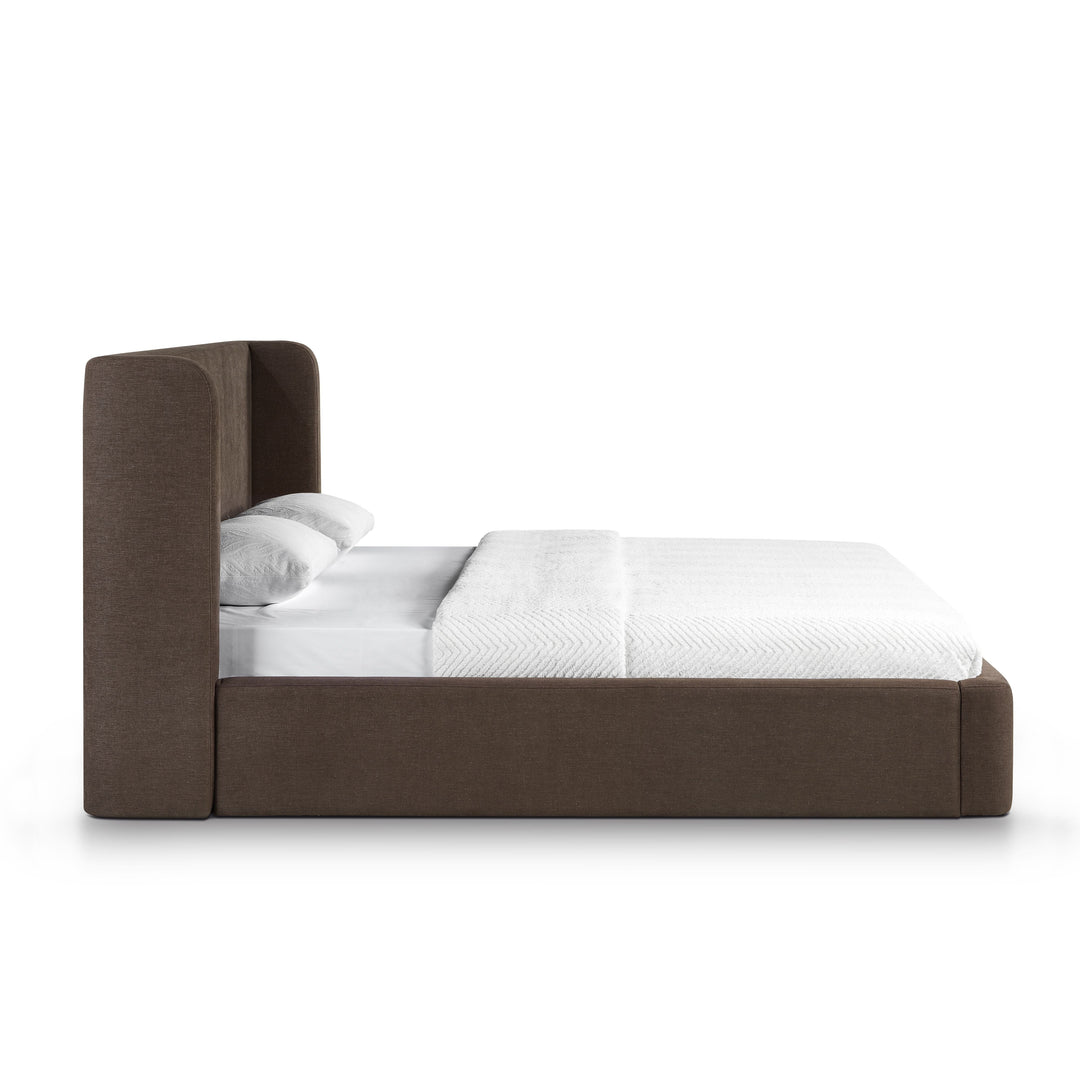 Harmony Chocolate Brown Performance Chenille Storage Bed - King