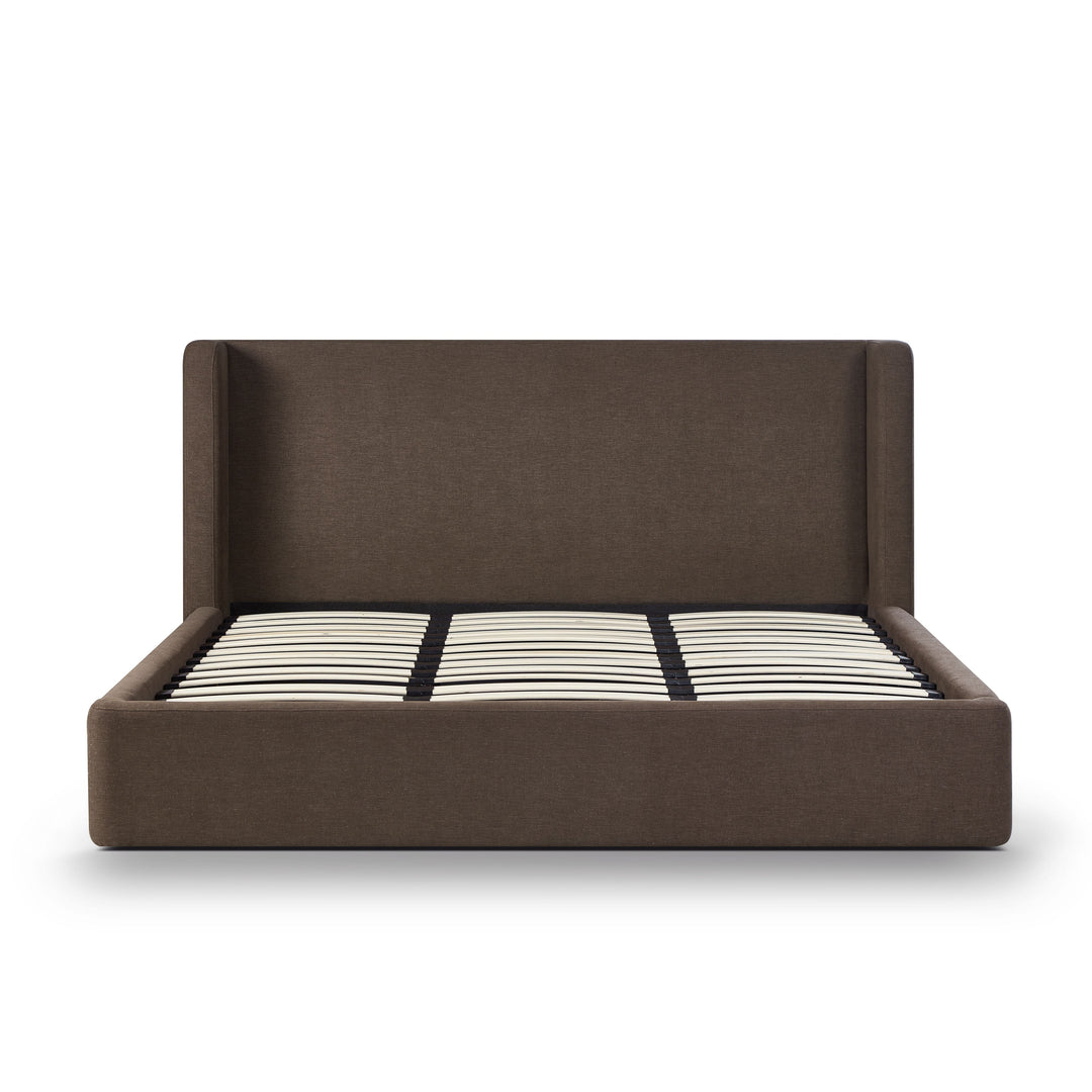 Harmony Chocolate Brown Performance Chenille Storage Bed - King