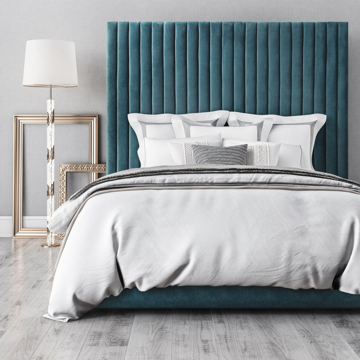 Arabelle Sea Blue Performance Velvet Bed - Queen