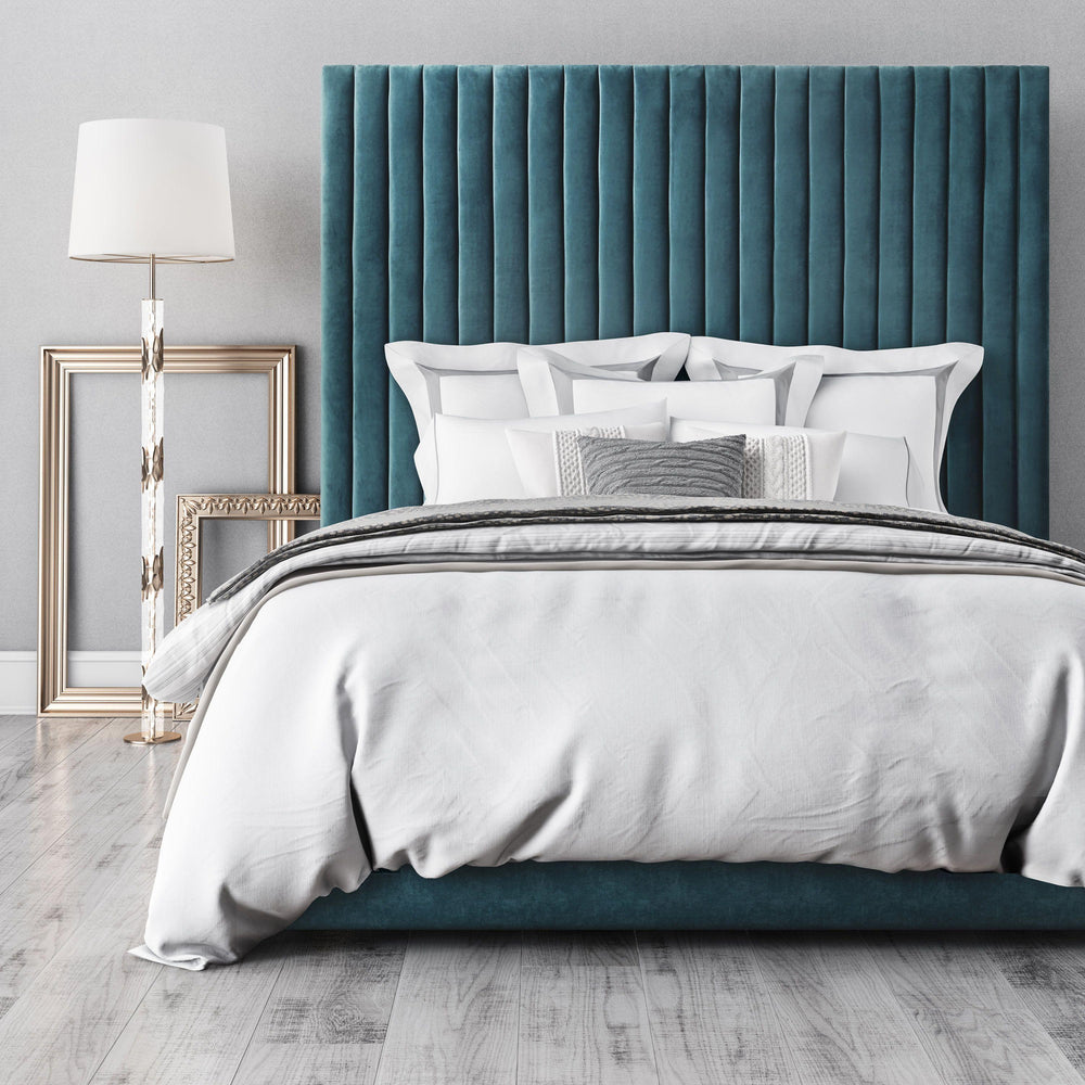 Arabelle Sea Blue Performance Velvet Bed - Queen