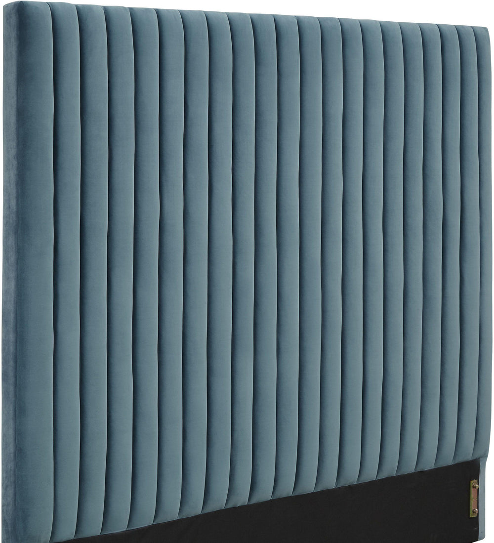 Arabelle Sea Blue Performance Velvet Bed - Queen