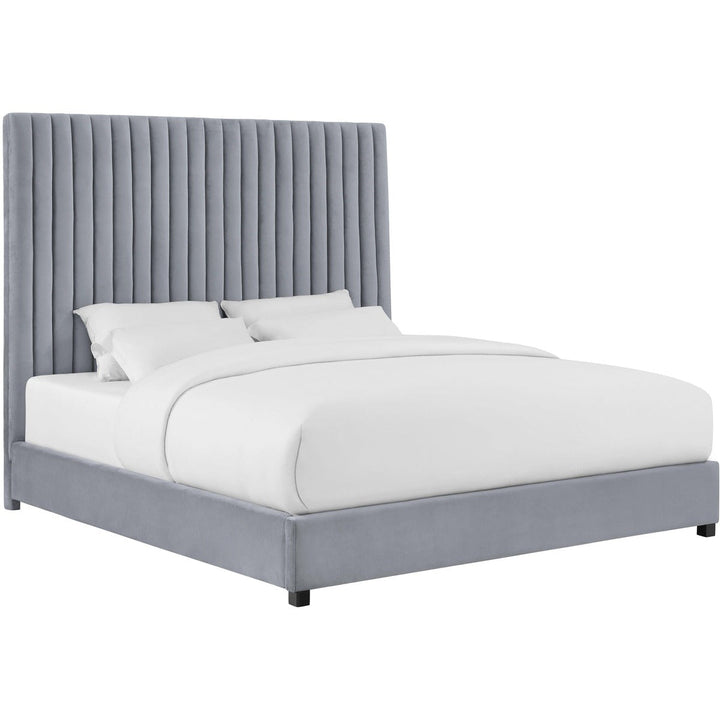 Arabelle Grey Performance Velvet Bed - King