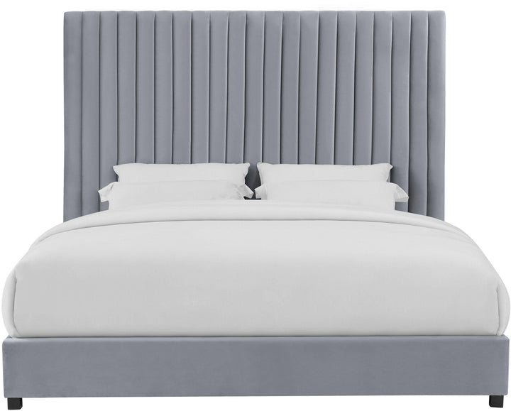 Arabelle Grey Performance Velvet Bed - King