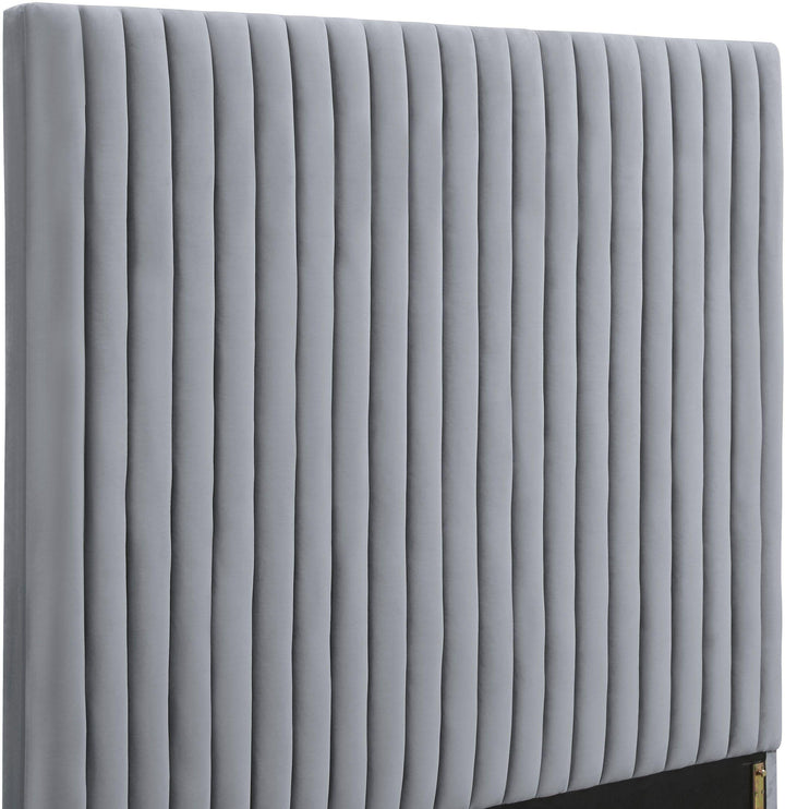 Arabelle Grey Performance Velvet Bed - King